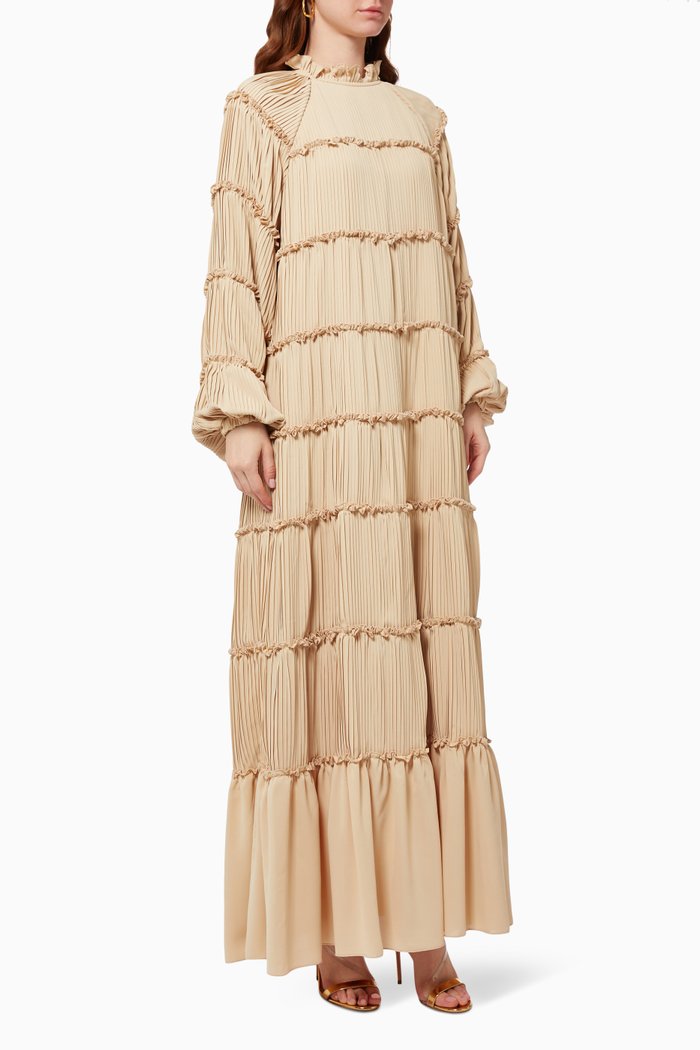 

Ruffle Tiered Dress, Neutral