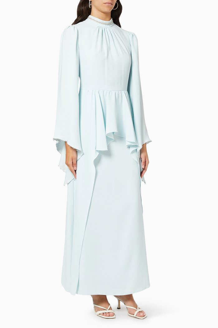 

Bell Sleeve Gown, Blue