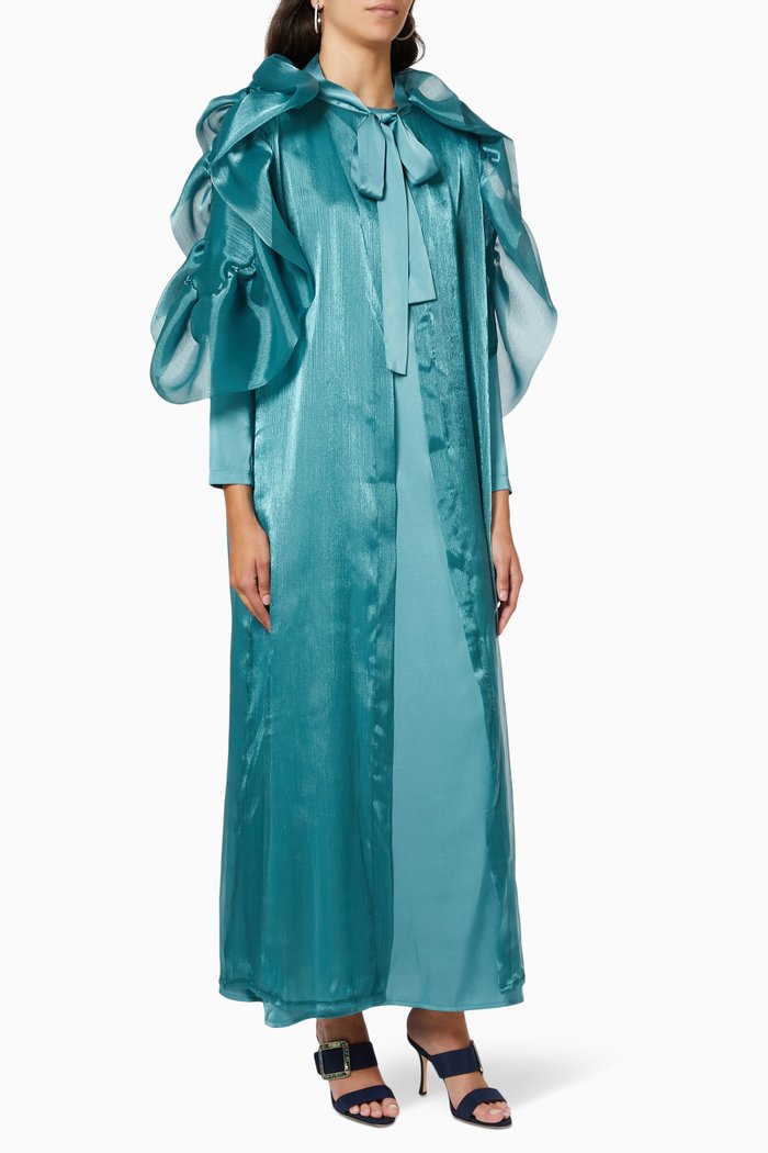 

Bow-Tie Ruffle Dress, Green