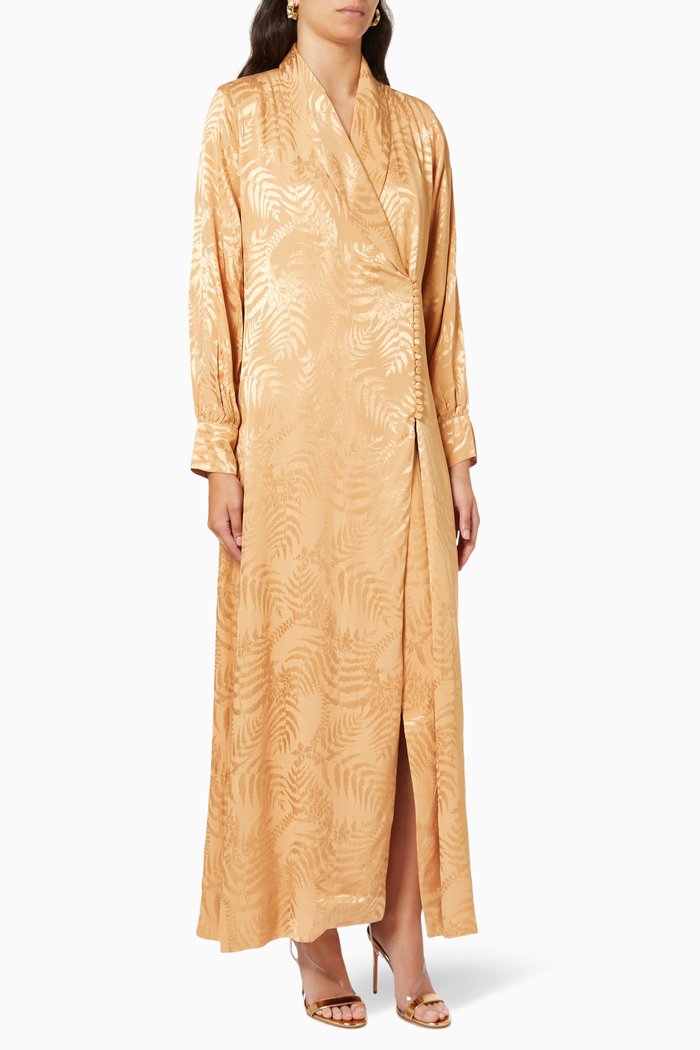

Wrap-Style Dress, Brown