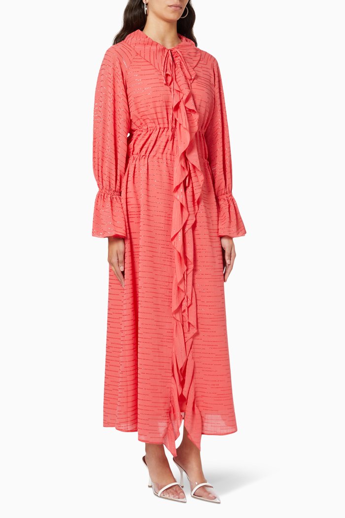 

Ruffle Midi Dress, Red