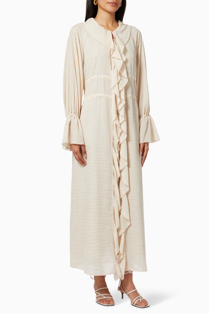 

Ruffle Midi Dress, White