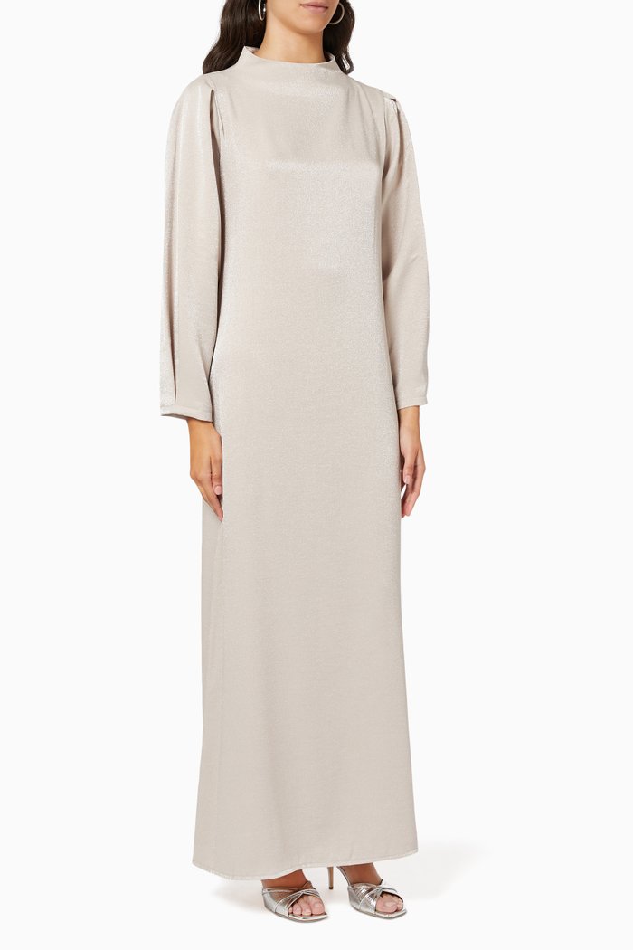 

Long Sleeve Midi Dress, Neutral