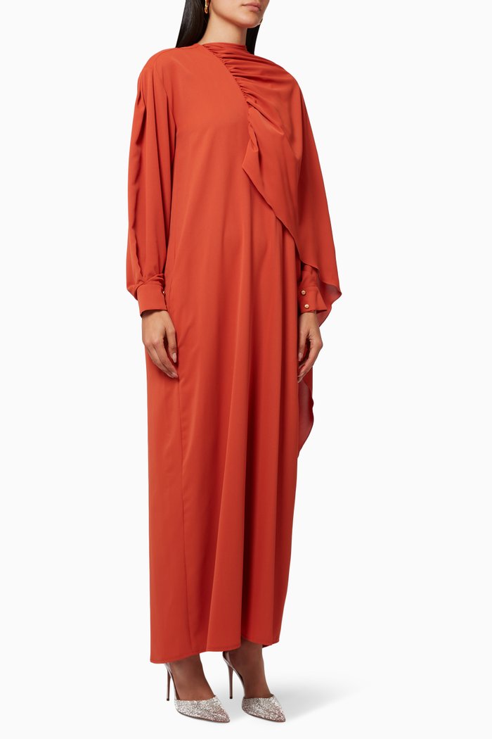 

Pleated Abaya, Red