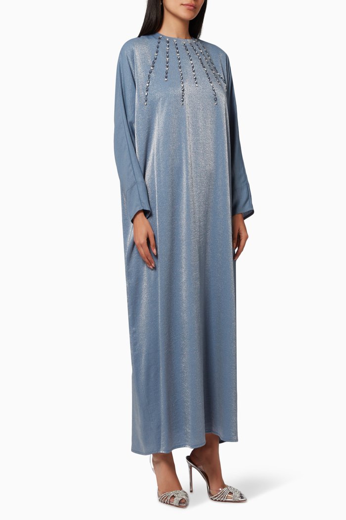 

Embellished Long Sleeve Dress, Blue
