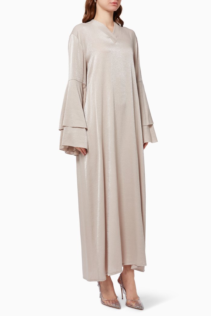 

Bell Sleeve Midi Dress, Silver
