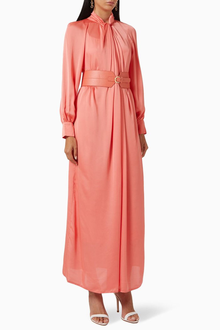 

High Neck Maxi Dress, Orange