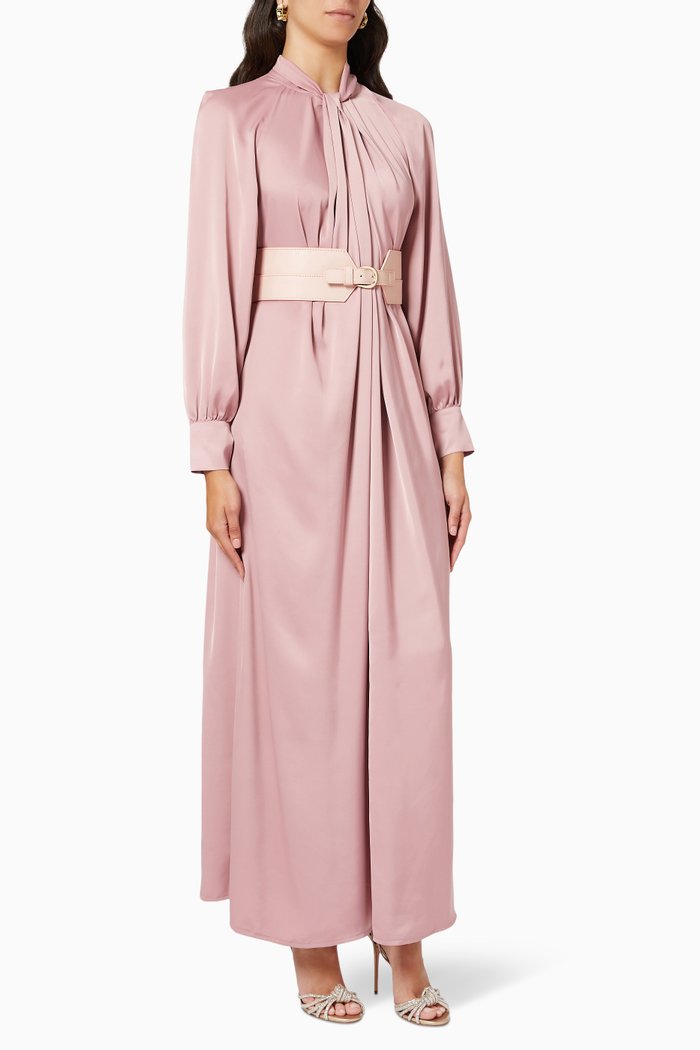 

High Neck Maxi Dress, Pink