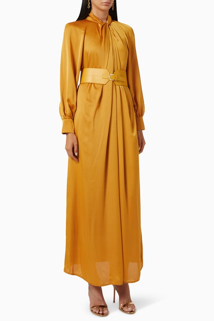 High Neck Maxi Dress, Yellow