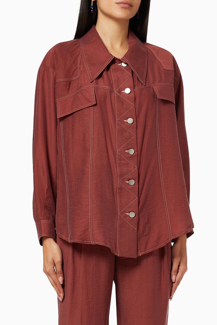 

Oversized Shirt, Burgundy