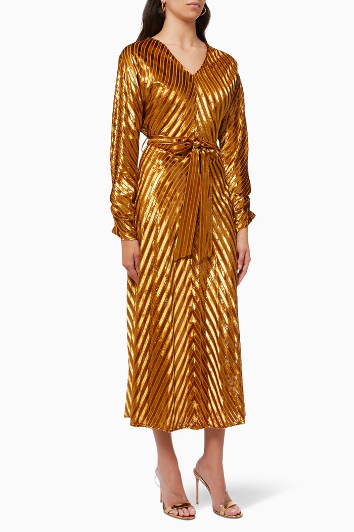 

Chevron Midi Dress, Yellow