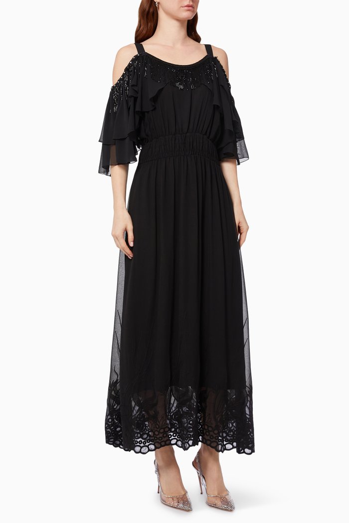 

Embellished Maxi Dress, Black