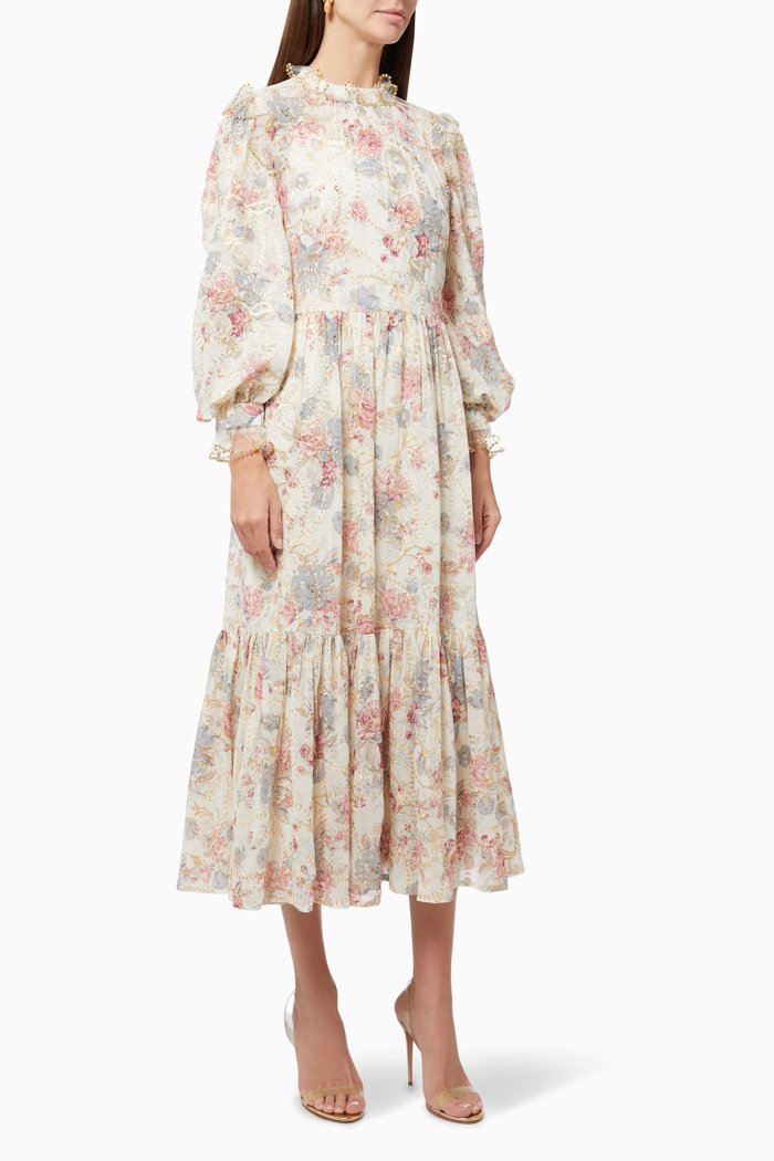 

Ruffle Floral Dress, Neutral