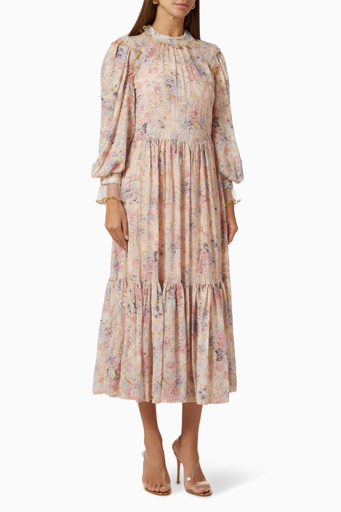 

Ruffle Floral Dress, Pink