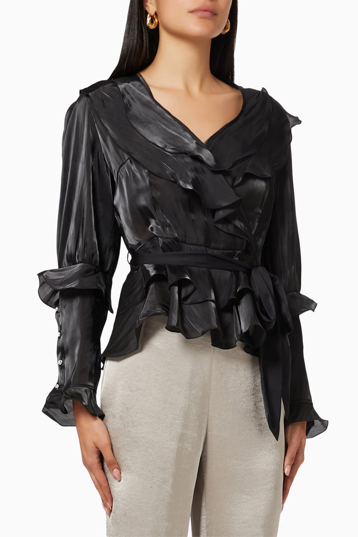 

Ruffle Blouse, Black