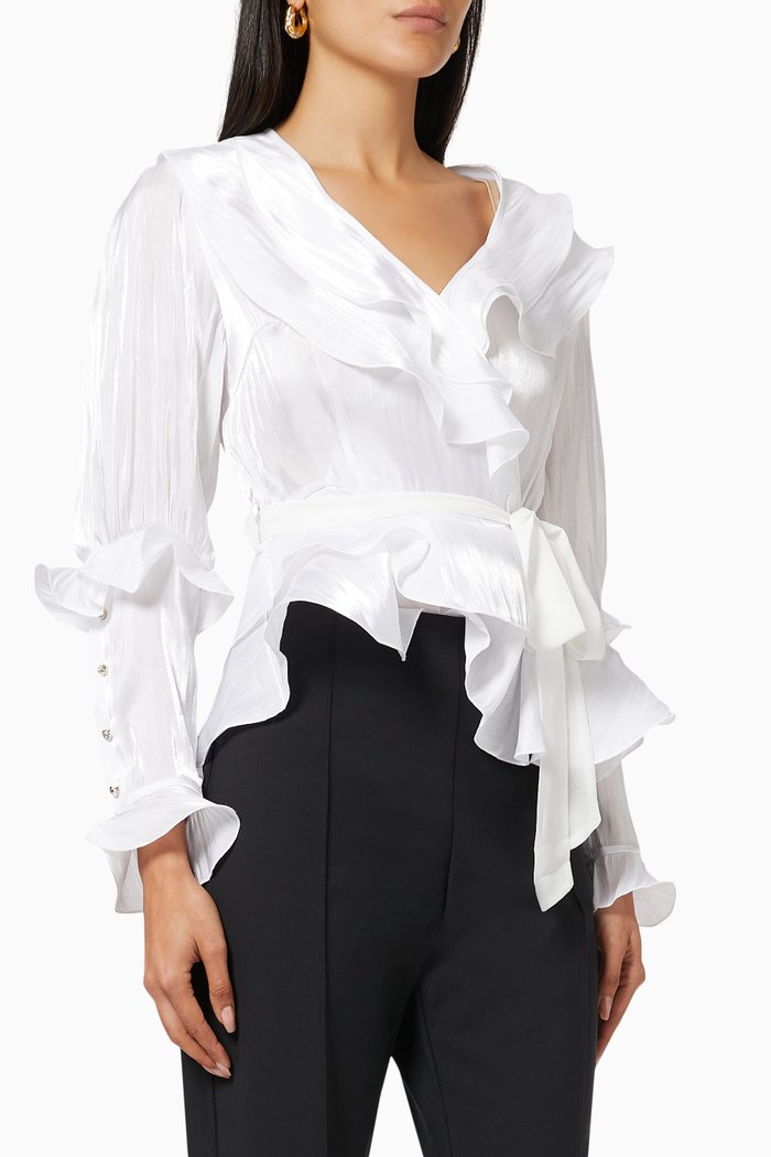 

Ruffle Blouse, White