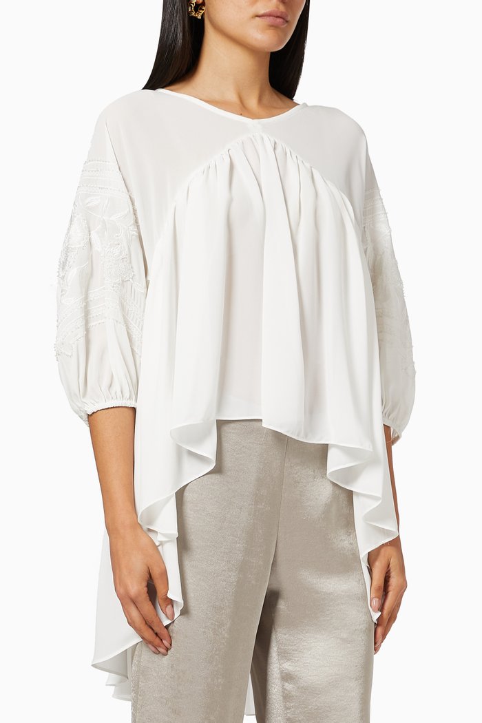 

Embroidered Blouse, White