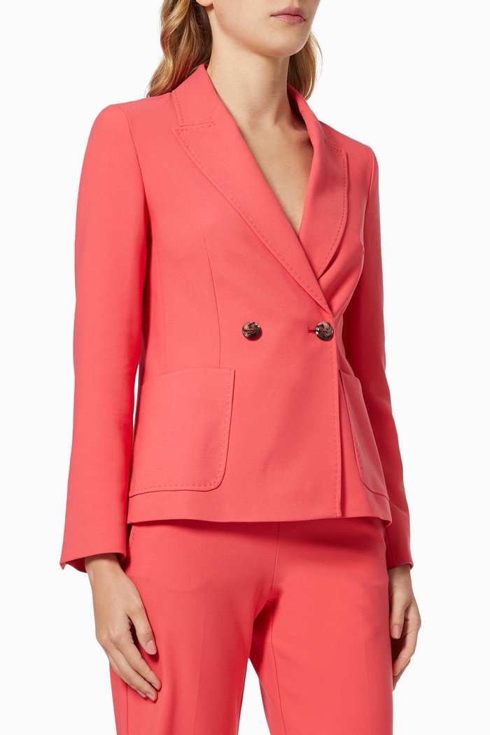 Double Canvas Blazer in Viscose, Red
