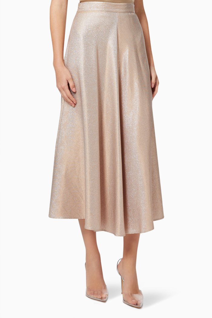 

Maxi Skirt in Lamé Twill, Neutral