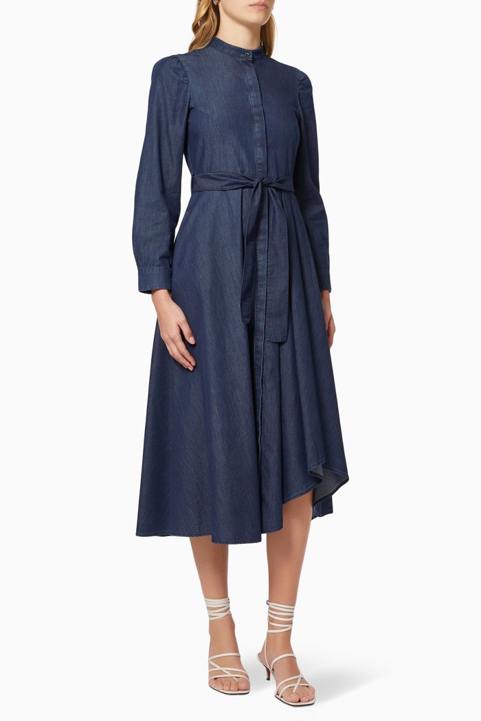

Lightweight Denim Shirt Dress, Blue