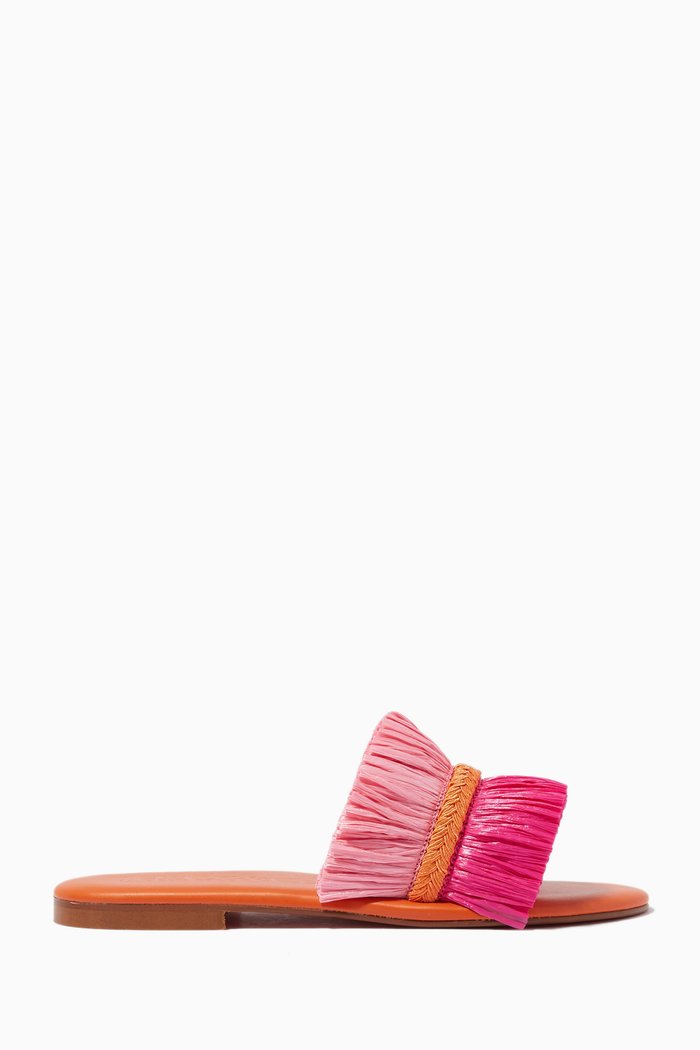 

Fringe Trim Slides in Raffia, Orange