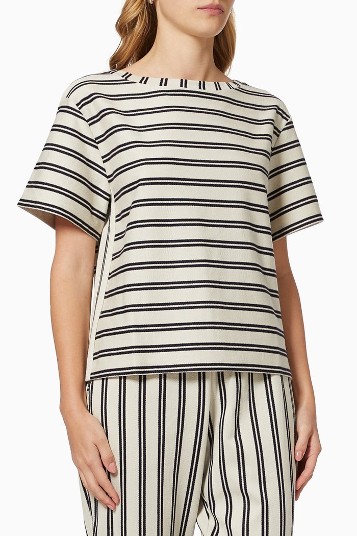 

Davvero Striped T-Shirt in Jersey, White