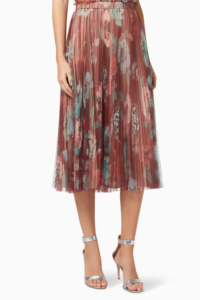 

Cicala Pleated Skirt in Tulle, Pink