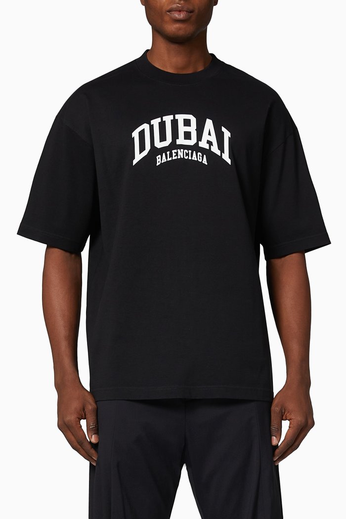 

Dubai Medium Fit T-shirt in Cotton Jersey, Black