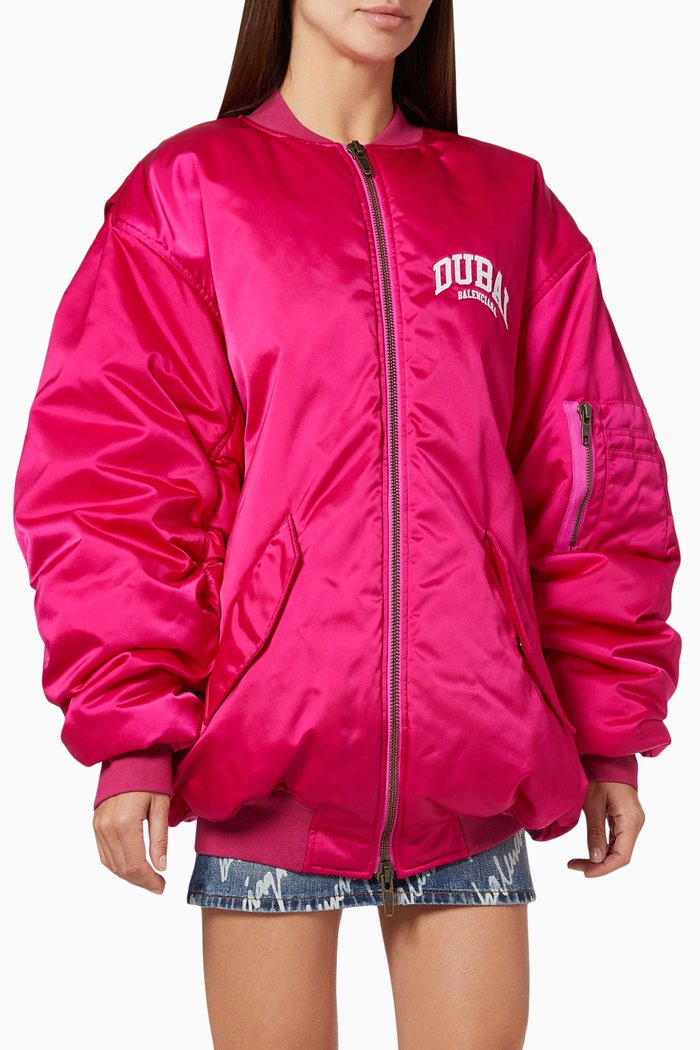 

Cities Dubai Bomber Jacket in Nylon, Red