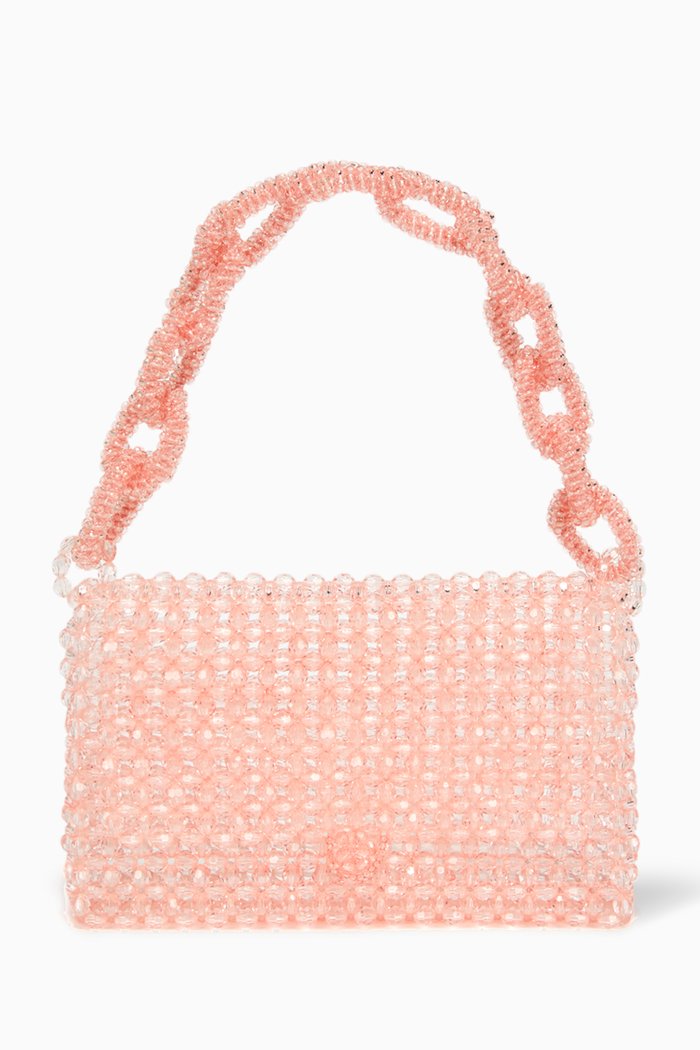 

Beaded Mini Bag in Resin, Pink