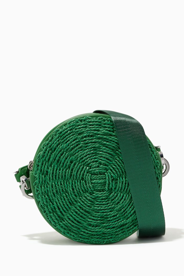 Braided Dot Mini Shoulder Bag in Paper, Green