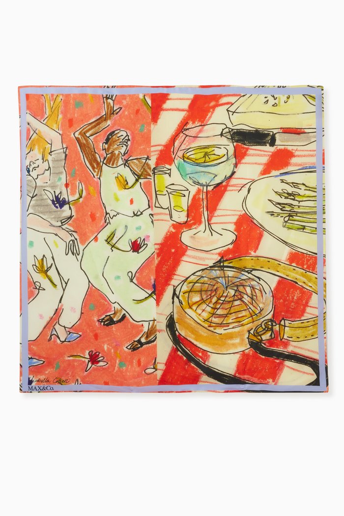 

Oversized Foulard in Silk, Red