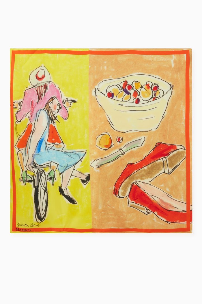 

Oversized Foulard in Silk, Yellow