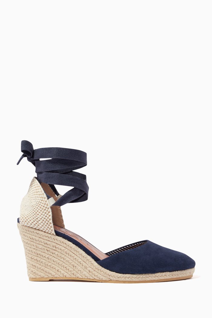 

Wedge Espadrilles in Suede, Blue