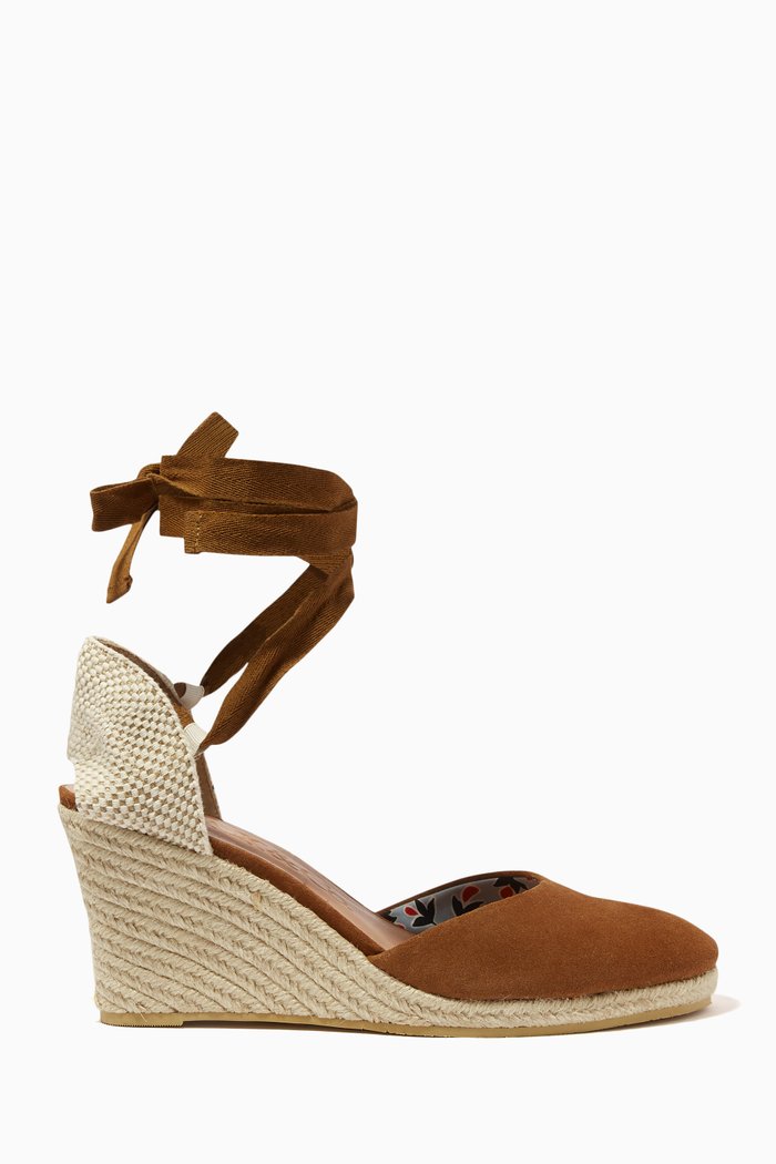 

Wedge Espadrilles in Suede, Brown