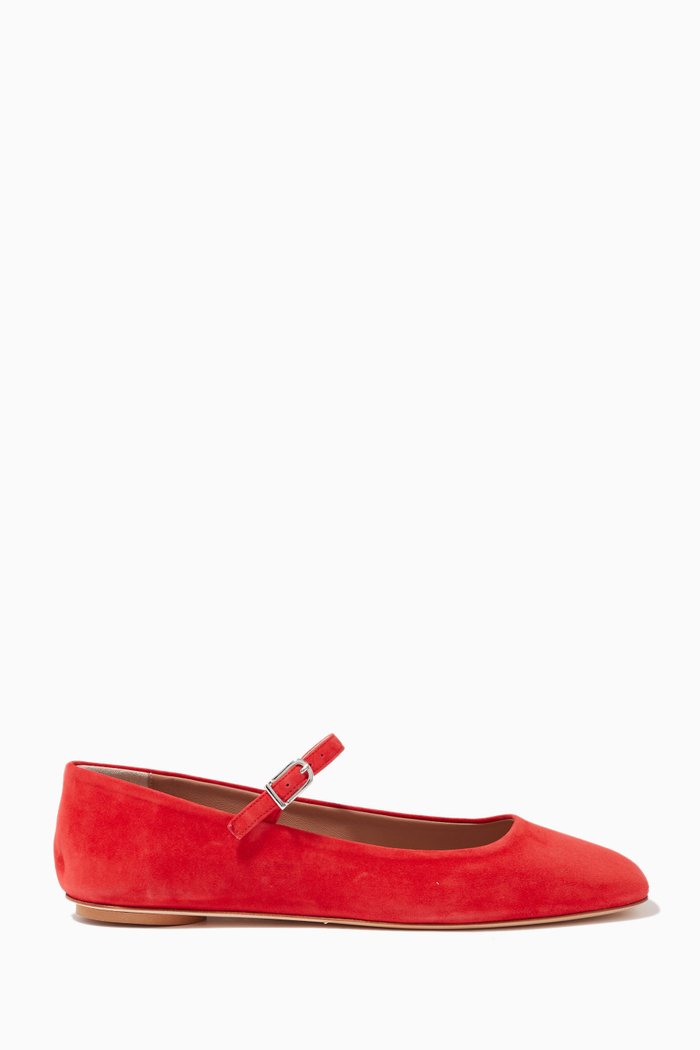 

Ballerina Flats in Suede, Red