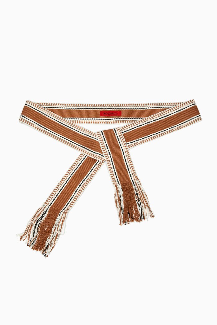 Fringed Ribbon Belt, Black