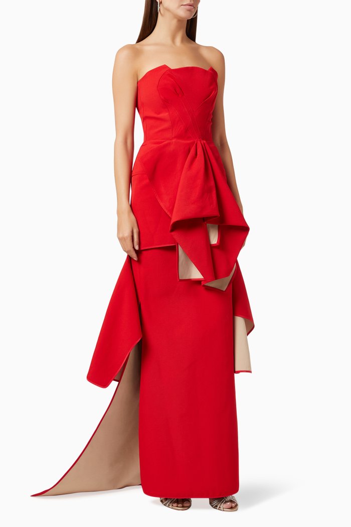 

Aprise Draped Gown, Red