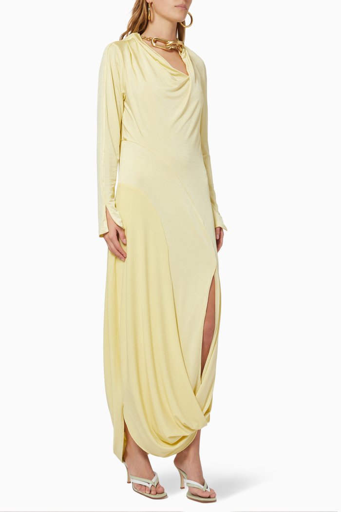

Ramona Draped Dress in Jersey, Yellow