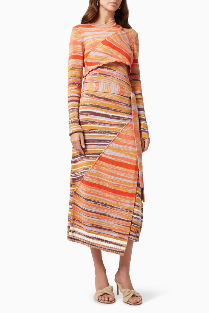 

Selah Space Dye Dress in Cotton, Orange