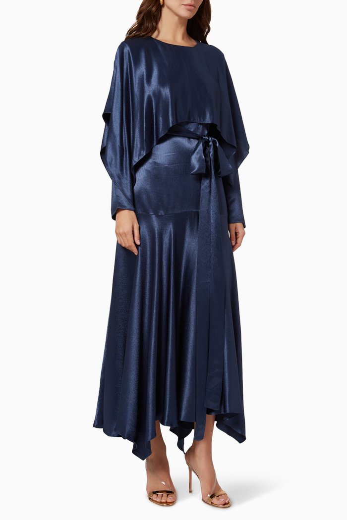 

Layered Midi Dress, Blue
