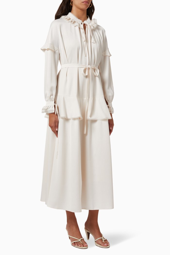 

Long Sleeve Belted Dress, Neutral