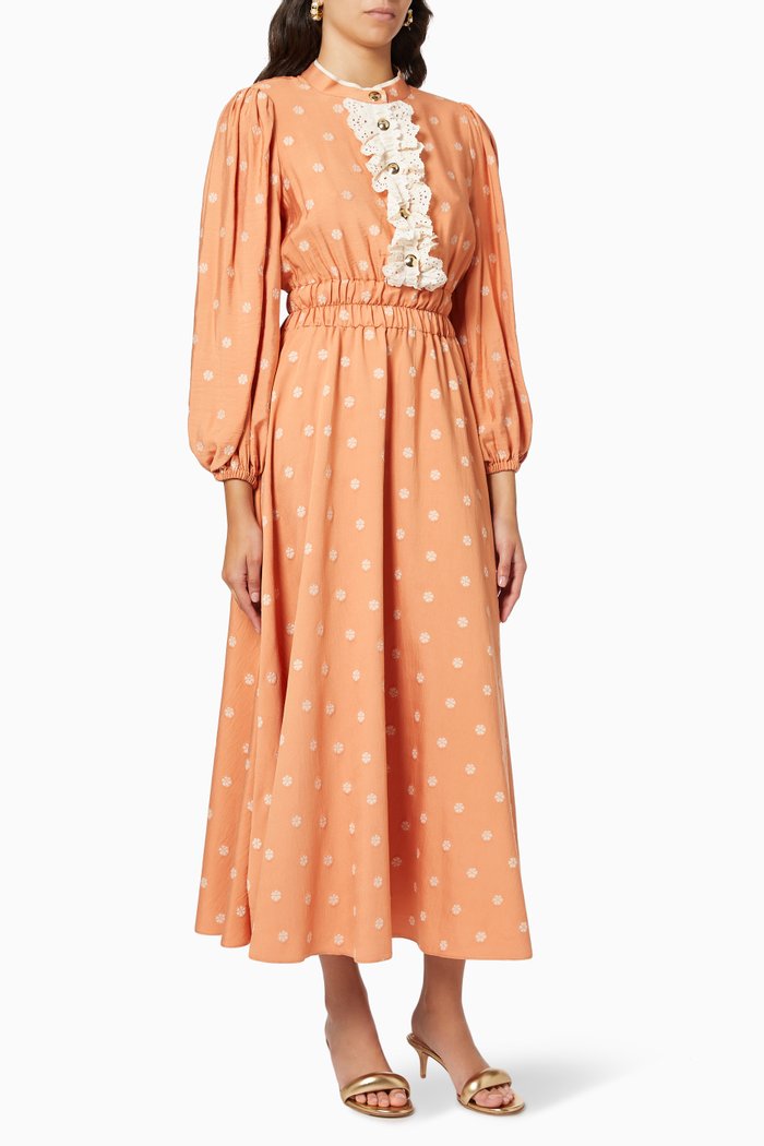 

Polka Dot Midi Dress, Neutral