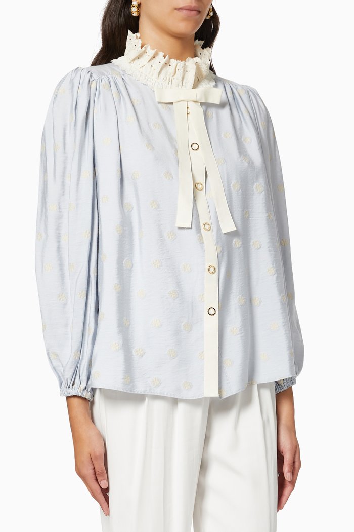 

Polka Dot Blouse, Blue
