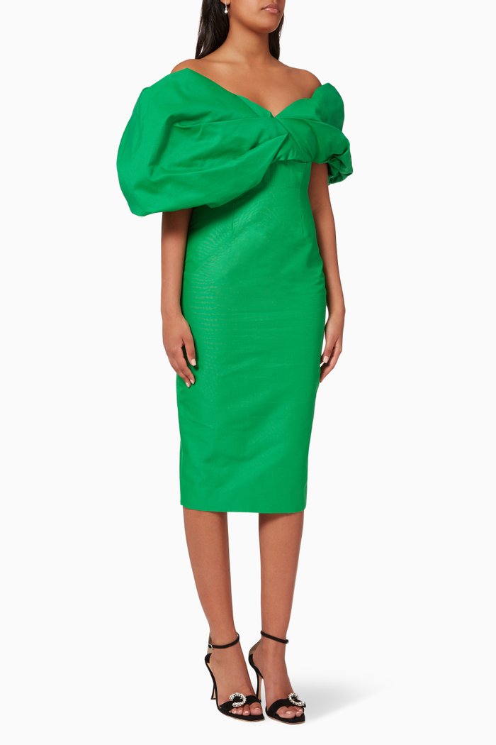 

Xavier Dress in Silk, Green