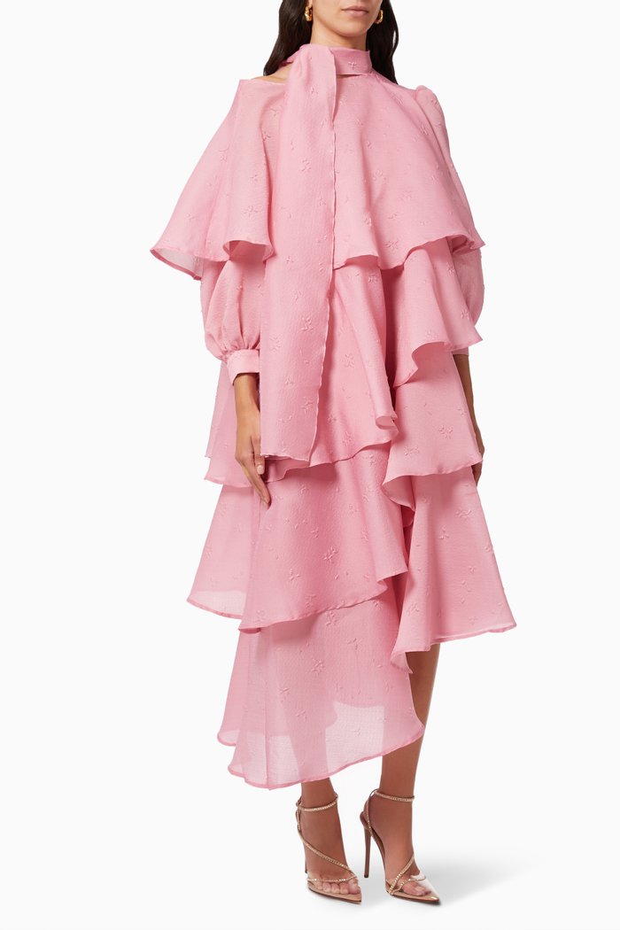 

Ruffle Tiered Dress, Pink