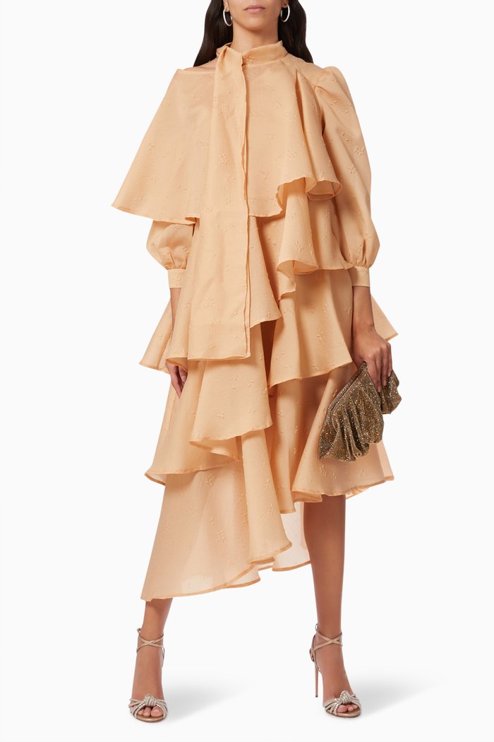 

Ruffle Tiered Dress, Neutral