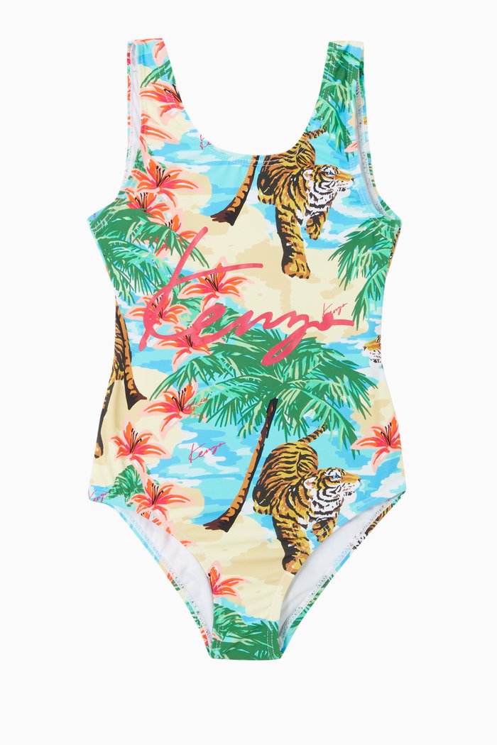 

Tropical Logo One-piece Swimsuit, Multicolour