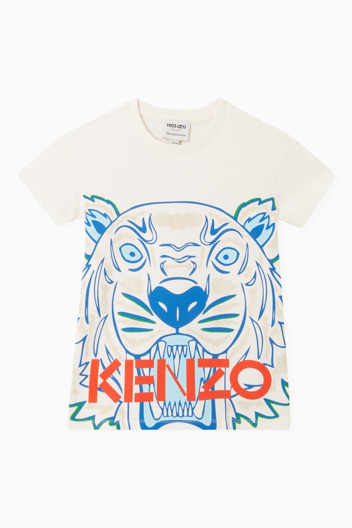

Tiger Print T-shirt in Cotton, Neutral