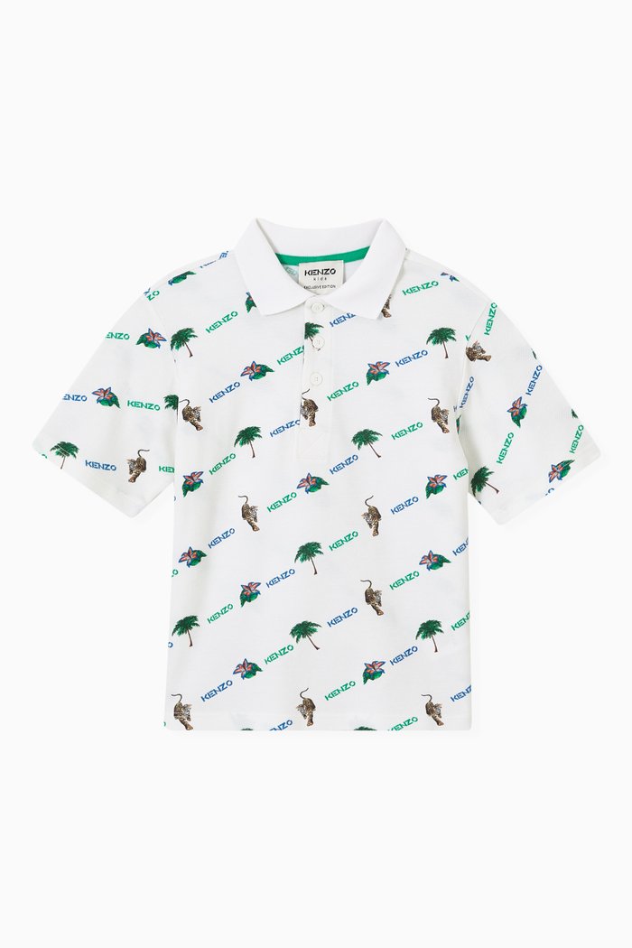

Printed Polo in Jersey, Neutral
